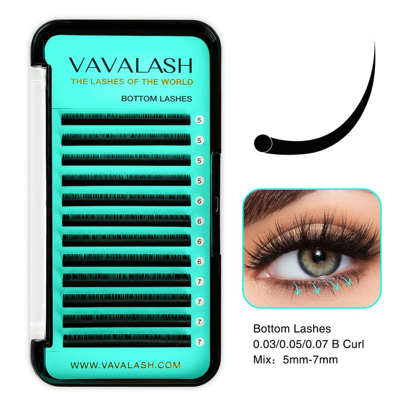 VAVALASH Bottom Lash Extensions 5/6/7mm Mixed Under Bottom Lower Eyelash