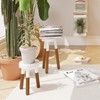 LitaEther 9" Rubber Wood Plant Stool, Wood Accent Stool, Reverse