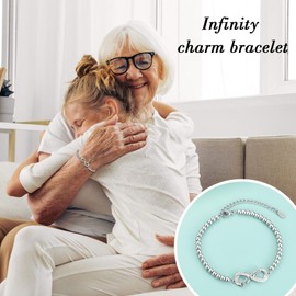 EYQV Womens Gifts for Grandma, Infinity Charm Bracelet Grandma Gifts from Grandchildren, Best Grandma Birthday Gifts Christmas Gifts Mothers Day Gifts, Secret Santa Gifts Stocking Fillers for Women