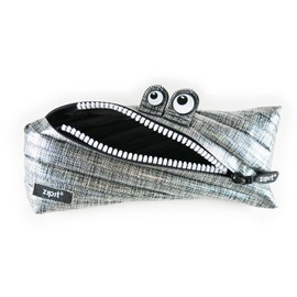 ZIPIT ZIPIT Shiny Monster Pouch, One Long Zipper Pouch (Silver)