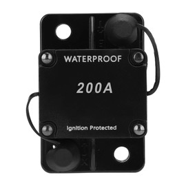 HT-608 Circuit Breaker Waterproof Automatic Switch Auto Reset Fuse Holder Fuse Inverter Overload DC12-24V(200A)