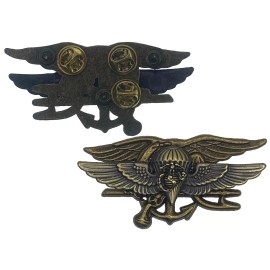 US Navy SEALS SEAL Team Trident USMC Logo JUMP WING Antique Custom Pin