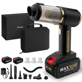 Car Vacuum Cleaner, 4 in 1 Handheld Vacuum Cleaner Cordless with 28000Pa Powerful Suction & Blower,Mini Portable Vacuum Cordless Rechargeable with 2 Batteries and Multi-Nozzles for Car,Home,Pets