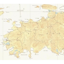 Saint John - 1934 Virgin Islands Topographical Map Reprint - Atlantic Harbors 3241