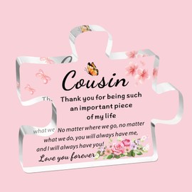 SDOFY Cousin Gifts for Women Acrylic Plaque Cousin Birthday Gifts Thank You for Being Such An Important Piece of My Life