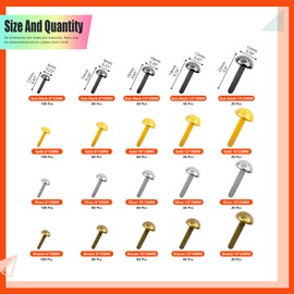 Tanstic 1200 Pieces Paper Clips Set, 5 Sizes Round Clips Metal Paper Clips Brass Plated Clips for Scrapbooking Crafts DIY Paper (Gold, Silver, Bronze, Black)