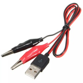 Unbranded 60CM Alligator Test Clips Clamp to USB Male Connector Power Adapter Cable