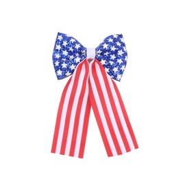 Kistreao 4th of July Bow Hair Clips Glitter Patriotic Hair Barrettes Red White Blue Star Stripe Bows Hair Pins Independence Day Hair Accessories for Women Girls Parade Party Supplies