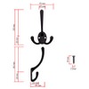 Fuxxer® 5x Classic Coat Hooks Wall Hooks Triple Hooks for