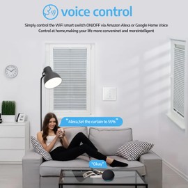 SMARTERCURRY WiFi Roller Shutter Switch, [7 Gen] Smart Roller Shutter Timer Switch for Controlling Roller Shutters/Blinds/Awnings, WiFi Blinds Switch Compatible with Echo Alexa/Google Assistant, 1