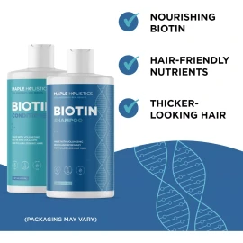 Maple Holistics Biotin Champú Y Acondicionador Para Pérdida De Cabello 16oz