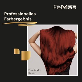 Femmas Copper Hair Colour Set I Hair Colour Cream 100 ml + Oxycreme 100 ml 1.9% I Permanent Hair Colouration + Developer I Gentle & Long Lasting I Salon Hair Colour for Home