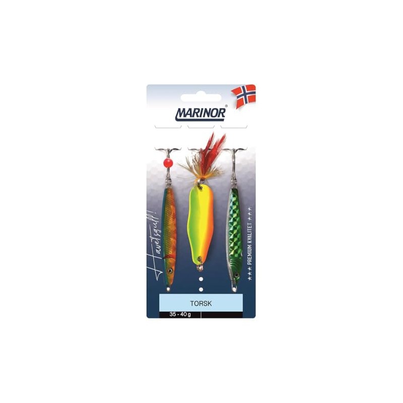 MARINOR Cod Pirk Set 35-40g 3 Pieces Traditional Colours Turn