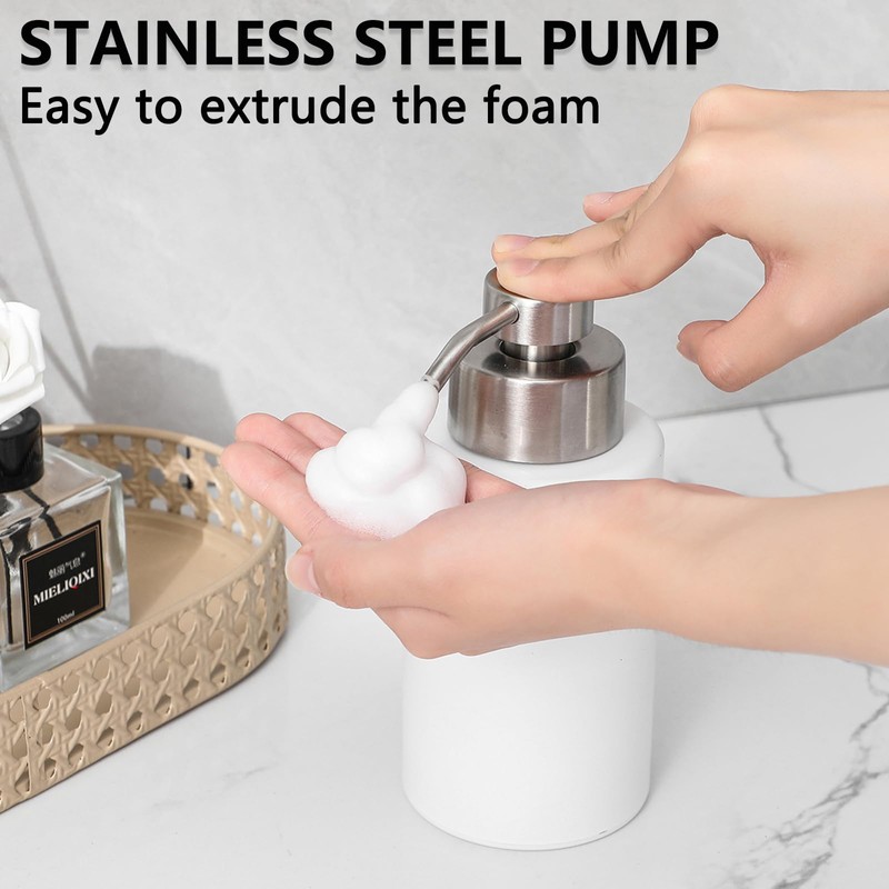 Foaming Soap Dispenser Set, 12 Oz Glass Hand Soap Dispenser