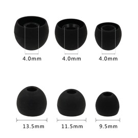 ALXCD ALXCD Ear Tips for in-Ear Headphones, S/M/L Sizes 12 Pairs Soft Silicone Earbuds Tips Eartips with 3.8mm Connector Hole, Fit Most in-Ear Earbuds(Inner Hole 3.8mm -4.8mm) 12 Pairs, Black, S/M/L