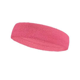 COUVER HB206 Long Terry Cloth Sports Head Sweatband for Large Head, 1 PC, Pink