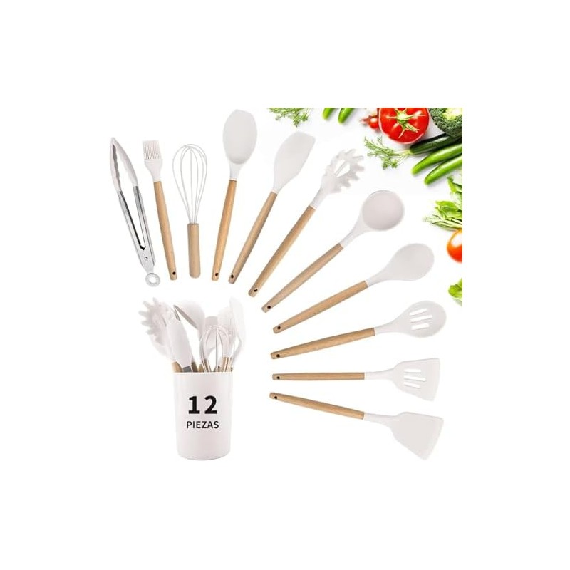 Juego de Utensilios de Cocina de Silicona Utensilios-Juego de 12