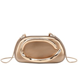 Buric Acrylic Clutch Purse for Women Marbling Evening Wedding Handbags Acrylic Metal Decoration Box Purses for Party Prom Cocktail Bronze