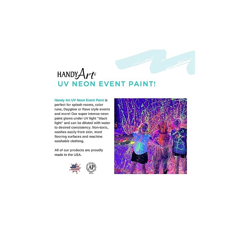 Handy Art UV Neon Event Paint in Bucket, 5-Gallon, Green
