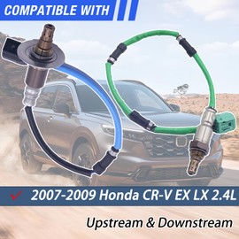 HHGKPVX 234-9062 234-4359 Oxygen O2 Sensor Upstream Downstream Compatible with 2007 2008 2009 Honda CRV 2.4L L4# 36531-RZA-013 36532-RZA-004