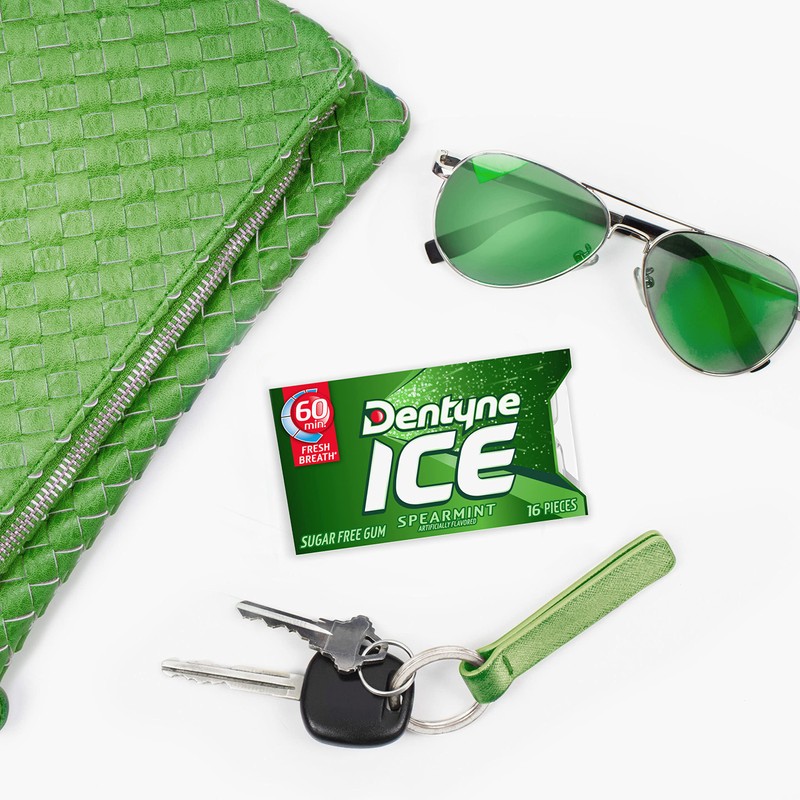 Dentyne Ice Spearmint Sugar-Free Chewing Gum, 9 Packs of 16