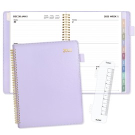 SUNEE 2025 Weekly & Monthly Planner 9"x11.2"- 12 Month (January 2025 - December 2025), Vegan Leather Cover, Pocket, Bookmark, Notes, Monthly Tab