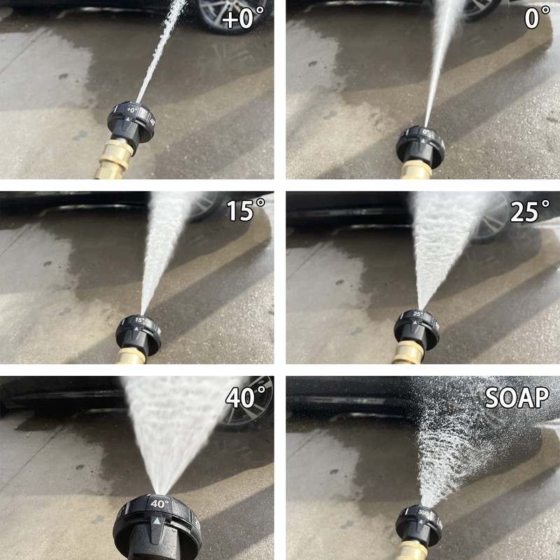 JOEJET Pressure Washer Nozzle Tips, 6-in-1 Quick Changeover, Adjustable Pressure