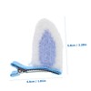 Minkissy Rabbit Ear Hair Clips for Girls 4pcs Plush Bunny