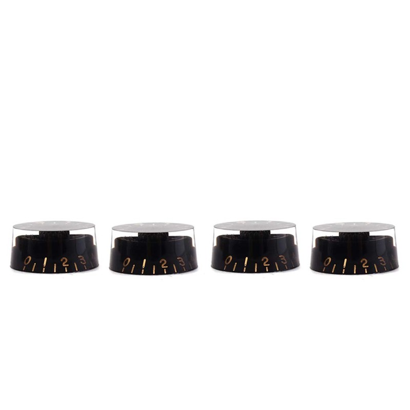 Alnicov Guitar Contral Knobs,Black Clear Knobs With Gold Word Electric