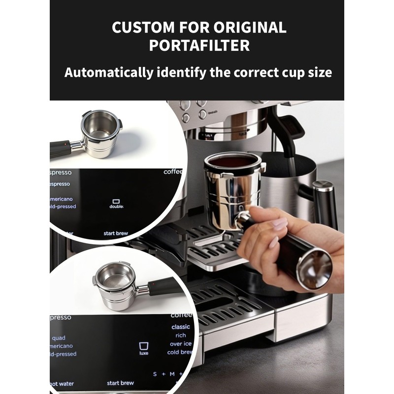 Portafilter Double and Luxe Basket compatible with Ninja Luxe Cafe