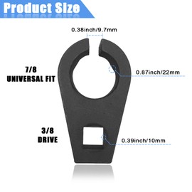 Offset Oxygen Sensor Socket, 3/8-Inch Drive, 7/8-Inch (22mm), Wire Gate Accesses Sensor from Side, Preventing Damage to Wires, Universal for Most Cars