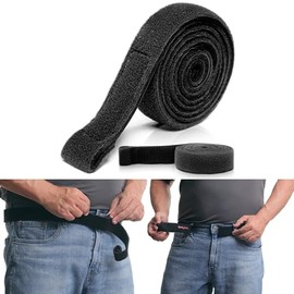 CURECOR ComfyBelt No Buckle Elastic Stretch Belts for Men and Women, Comfortable Invisible Belts - 1 inch Black, Black, 70 inches