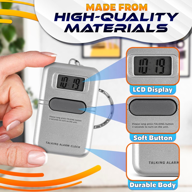 Talking Alarm Clock Keychain – Easy to Use Talking Watch