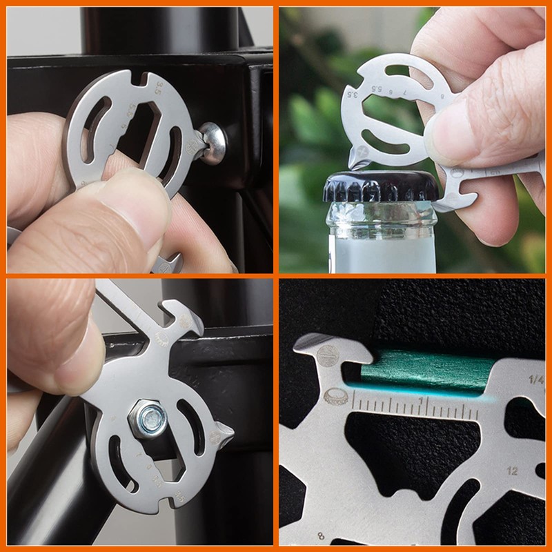 TONAUP Mini Multitool Bicycle, 12-in-1 Bicycle Tool with Aluminium Whistles,
