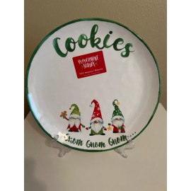 Peppermint Square Christmas Gnomes Melamine Plate 11” by Peppermint Square NEW