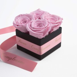 Flowerbox Happy Birthday – Rose box with infinity roses, durable 3 years – Birthday gift for women