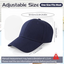 3 Pack Baseball Cap for Men Women, Cotton 6 Panel Adjustable Cap Hat Classic Sports Casual Plain Summer Sun Visor Hat Unisex