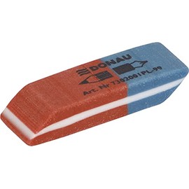 DONAU 7302001PL-99 Eraser / Pack of 80 / Colour: Blue/Red / Eraser for Pencils and Ballpoint Pens / Made of High-Quality Rubber / Can be Used on Both Sides / 40 x 14 x 8 mm
