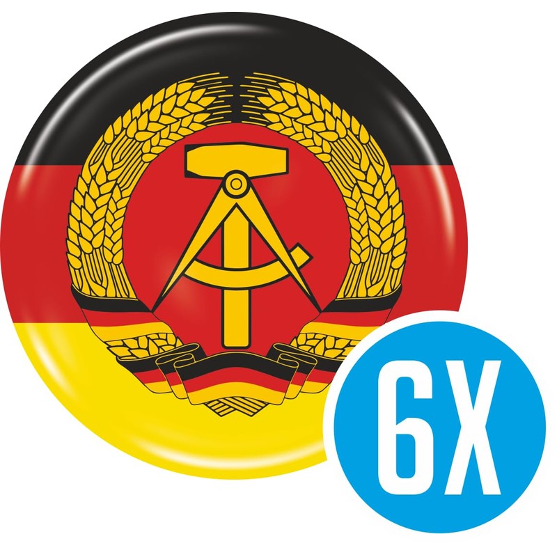 DDR Doming Sticker 6 Pieces – Car Motorcycle Biker Flag