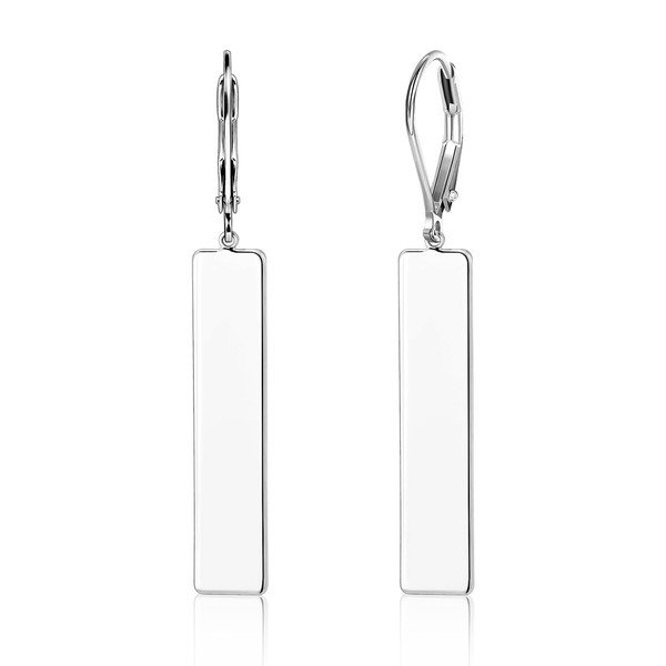 Sterling Silver Bar Dangle Earrings for Women Silver Long Bar