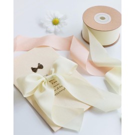 MORSUNBELA Gift Ribbon White 3.8 cm Silk Ribbon White Ribbon Wedding Fabric Gift Ribbons Thick Wide Decorative Ribbon Bows Ribbon Chiffon Ribbon