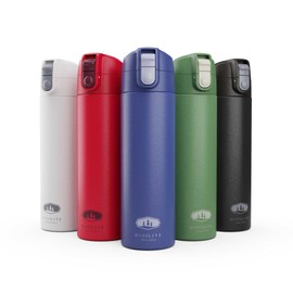 GSI Outdoors Microlite 500 Flip Water Bottle – Lightweight 17 fl. oz. Stainless Steel Insulated Bottle with Flip-Top Cap for Hot and Cold Beverages (Black)