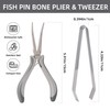 Fish Bone Pliers Tweezers, Stainless Steel, 2pcs