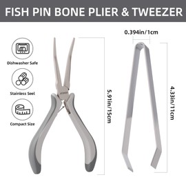Fish Bone Pliers Tweezers, Stainless Steel, 2pcs