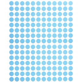 5/16-2700 x 8mm Small Circular Label Coloured Stickers Light Blue Dots