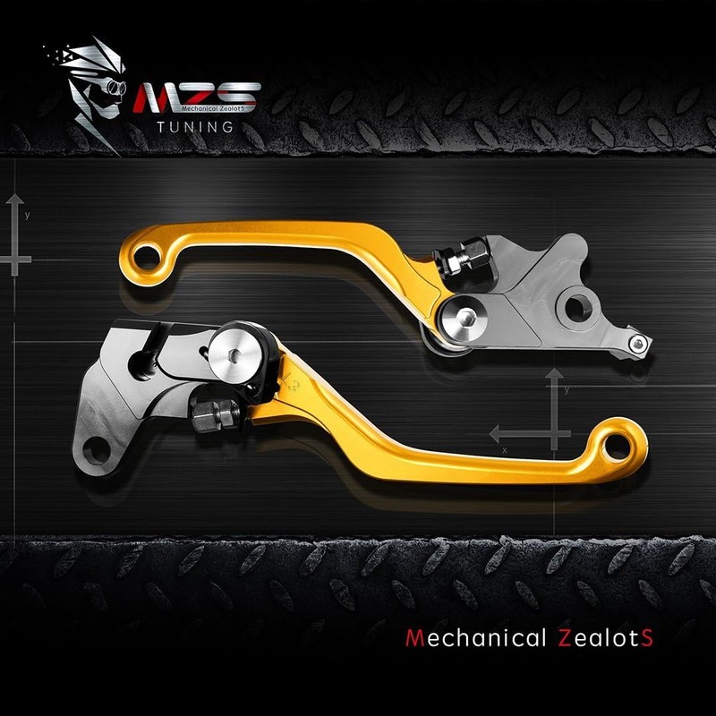 MZS Gold Dirt Bike Brake Clutch Levers Pivot Adjustable CNC