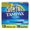 Tampax Tampax Pearl Tampons, Duo Pack, Regular/Super Absorbency, 34 Count