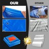 EMEKIAN 16.5' X 20' Blue Heavy Duty Waterproof Tarp, UV