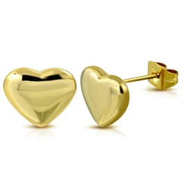 Bungsa® Heart Earrings Earstuds Stainless Steel