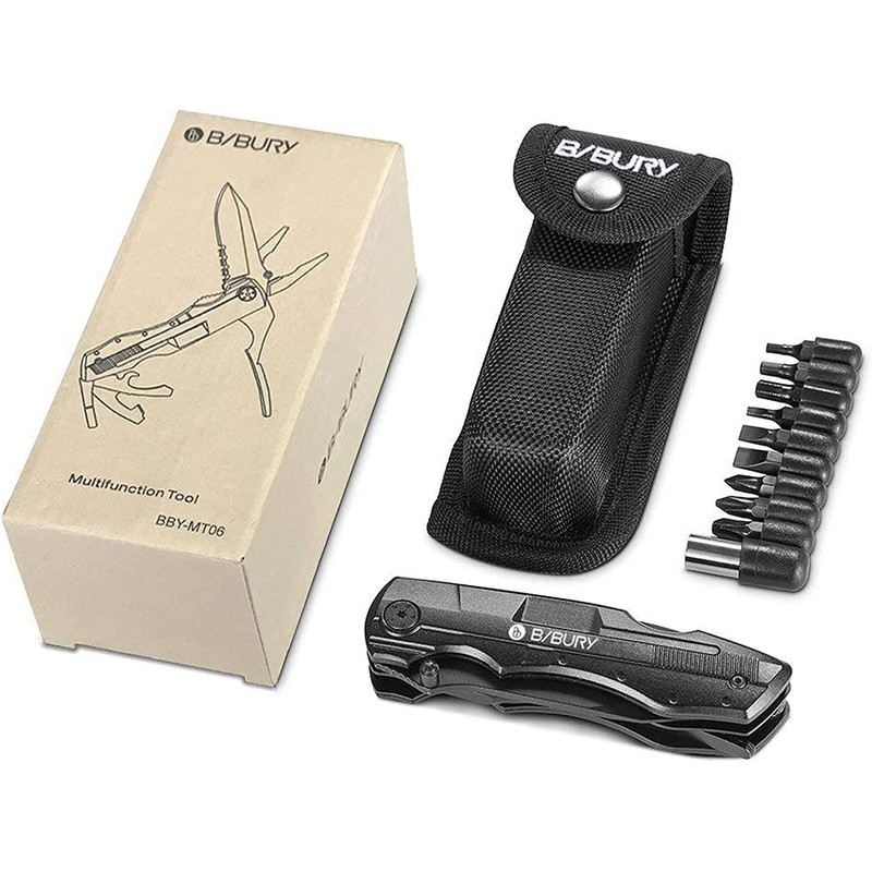 BIBURY 5 in 1 Multitools, Foldable Pliers Multitool Stainless Steel